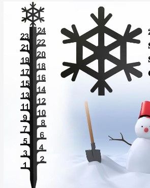 Photo 1 of  Snow Gauge Outdoor, Iron Art Snow Measuring Gauge,Winter Snowflake Snow Measuring Stick, Xmas Snow Depth Measure Rod for Yard, Lawn, and Garden,Snow Ruler Christmas Decorative Gift
Brand: BIUWING
