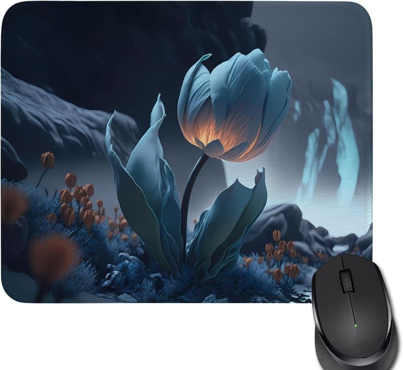 Photo 1 of Premium-Textured Mouse Mat, Non-Slip Rubber Base Mouse Pad for Laptop? 10.2 x 8. 3in Mouse Pad (Flower4)