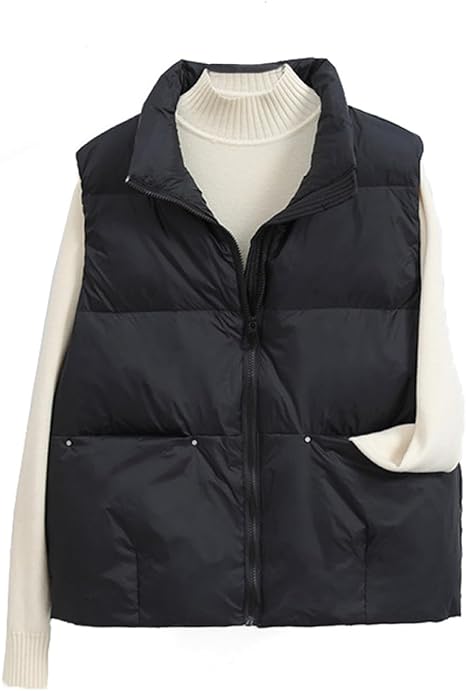 Photo 1 of COWOKA Women's Lightweight Casual Thicken Puffer Vest Sleeveless Stand Collar Jacket Coat - Large
