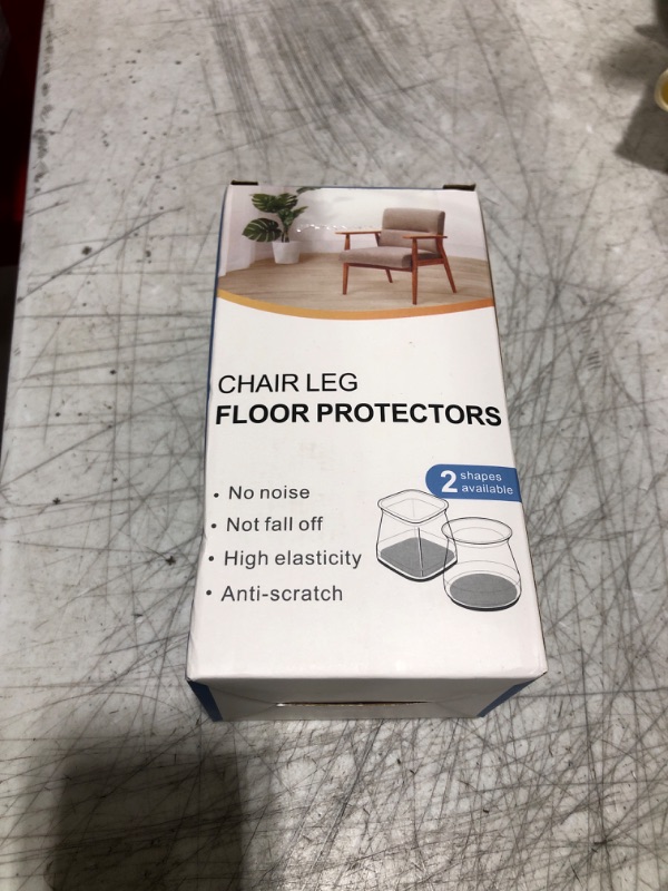 Photo 2 of 24 Pcs Chair Leg Floor Protectors for Hardwood Floors Square Silicone Covers to Protect Wood Tile Floors Felt Pads Furniture Leg Caps Non-Slip Reduce Noise (Fit:1.1"-1.5") Square L(Fit:1.1"-1.5") Clear-24pcs