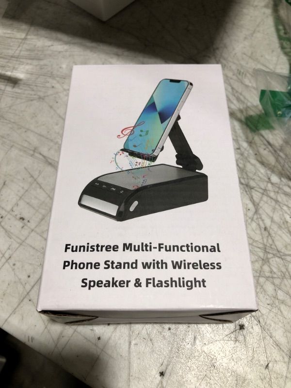 Photo 2 of Funistree Cell Phone Stand with Bluetooth Speaker, Cool Fathers Day Birthday Gifts for Dad from Daughter Son Kid, Gifts for Men Husband Him Anniversary Idea from Wife, Tech Gadgets Present Ideas Green