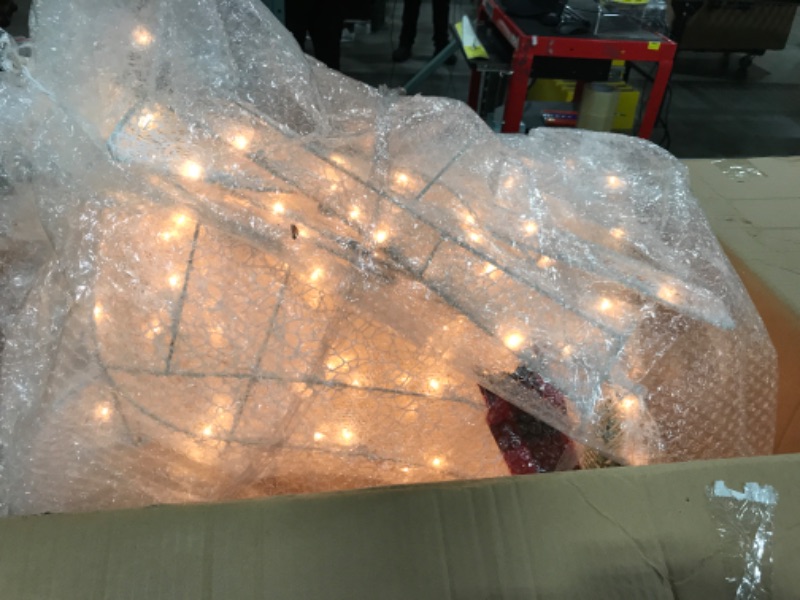 Photo 1 of 3-Piece Reindeer Family - Lighted Deer Set - 210 Lights 52" Buck 44" Doe 28" Fawn - Large Deer Family for Indoor or Outdoor Christmas Decorations Yard Art (White) Metal