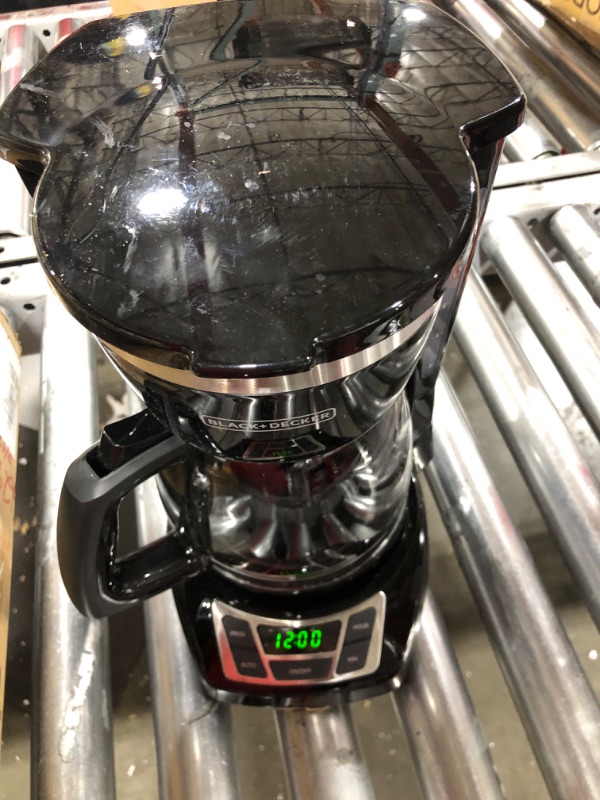 Photo 2 of BLACK+DECKER 12-Cup Digital Coffee Maker, CM1160B, Programmable, Washable Basket Filter, Sneak-A-Cup, Auto Brew, Water Window, Keep Hot Plate, Black
