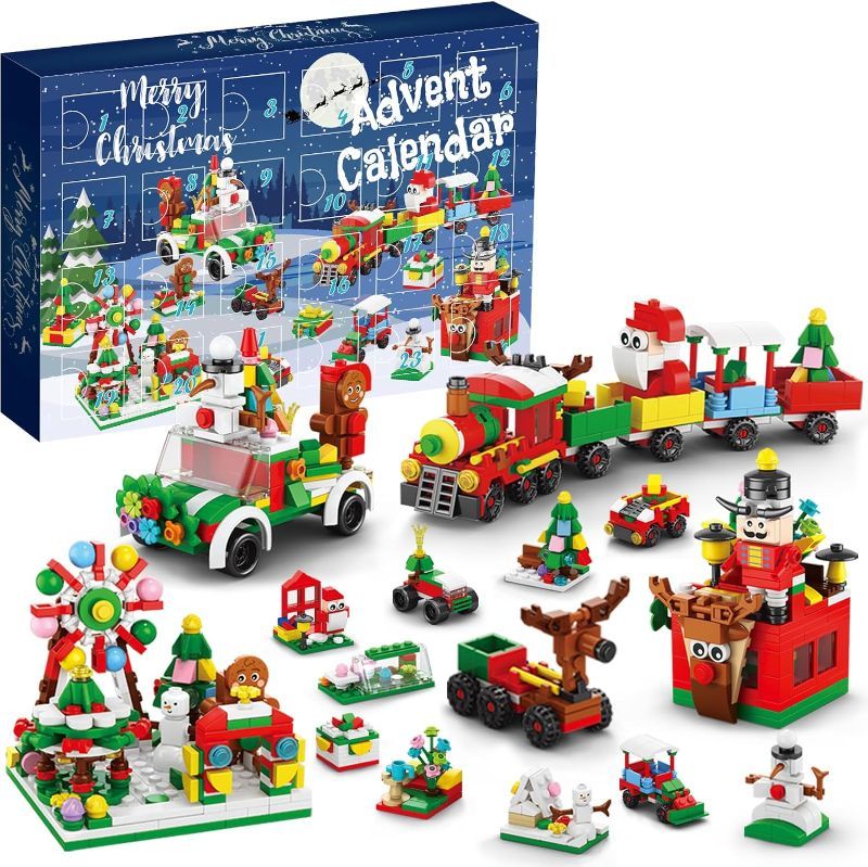 Photo 1 of Advent Calendar 2023 Kids, 24 Days Building Blocks Toys Holiday Countdown, Christmas Stocking Stuffers for 6 7 8 9 10 11 12 Year Old Boys Girls Teen Xmas Gifts STEM Toys Building Set Advent Calendars