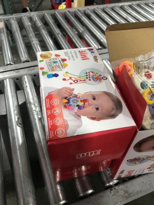 Photo 1 of 3 in 1 Baby Toys 6 to 12 Months, Baby Teething Toys & Pull String & Shape Sort Cube Sensory Toys, Montessori Toys for Babies 6-12 Months, Infant Toys 6-9-12-18 M+, Gifts for Baby Toys 12-18 Months