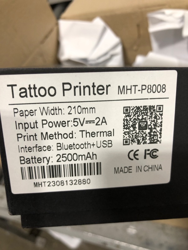 Photo 1 of Tattoo Stencil Printer Bluetooth Thermal Wireless Portable Tattoo Stencil Transfer Machine Copier with 10pcs Transfer Paper P8008 Compatible with Android, iOS & Windows
