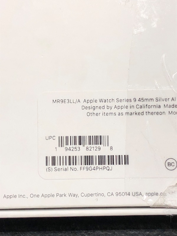 Photo 3 of Apple Watch Series 9 [GPS 45mm] Smartwatch with Storm Blue Aluminum Case with Silver Sport Band M/L. Fitness Tracker, Blood Oxygen & ECG Apps, Always-On Retina Display Silver Aluminum Case with Storm Blue Sport Band 45mm M/L - fits 160–210mm wrists Withou