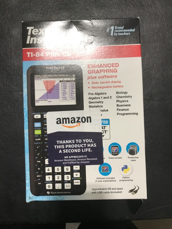 Photo 2 of Texas Instruments TI-84 Plus CE Graphing Calculator - 10 Digits - Color Display - Black