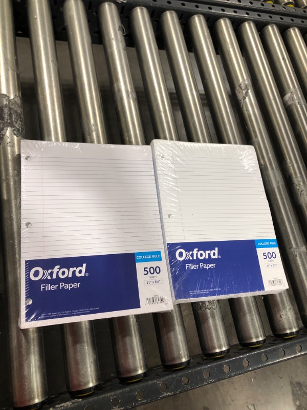 Photo 2 of 2pk of Oxford Filler Paper, 8-1/2" x 11", College Rule, 3-Hole Punched, Loose-Leaf Paper for 3-Ring Binders, 500 Sheets Per Pack (62349),White
