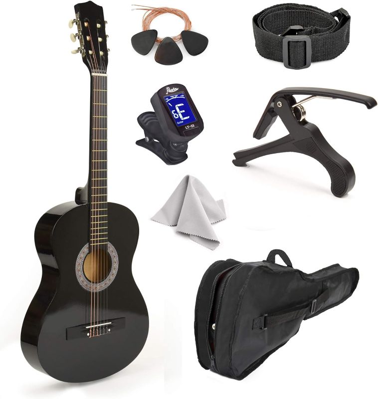 Photo 1 of 30" Wood Guitar with Case and Accessories for Kids/Girls/Boys/Beginners (Black)
