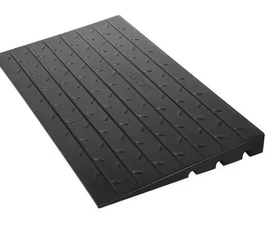 Photo 1 of 24 in. x 41.8 in. x 3 in. Black Rubber Threshold Speed Ramp Wheelchair Ramp 3 in. Rise for Wheelchair and Scooter
