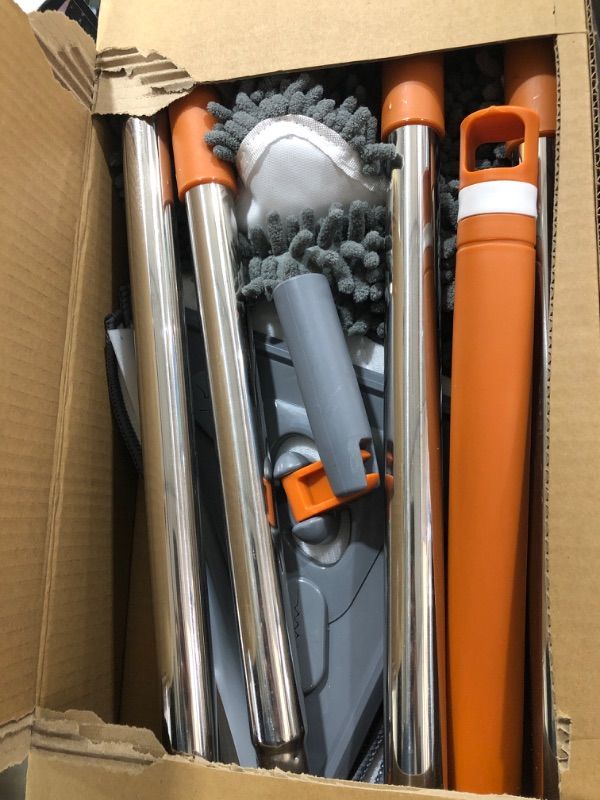 Photo 1 of Wall Cleaner Mop with Long Handle,360 Extension Pole, Adjustable Triangle Microfiber Dust Cleaning Mop,Washing Wall Cleaning Kit 39" to 85", 6 Replacement Pads (85")