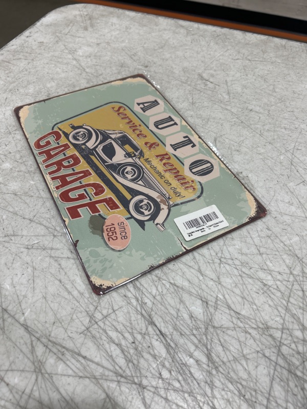 Photo 2 of Vintage Metal Garage Signs Man Cave Art Decorations Metal Sign Wall Decor Tin Signs 8 * 12inches (Color1)
