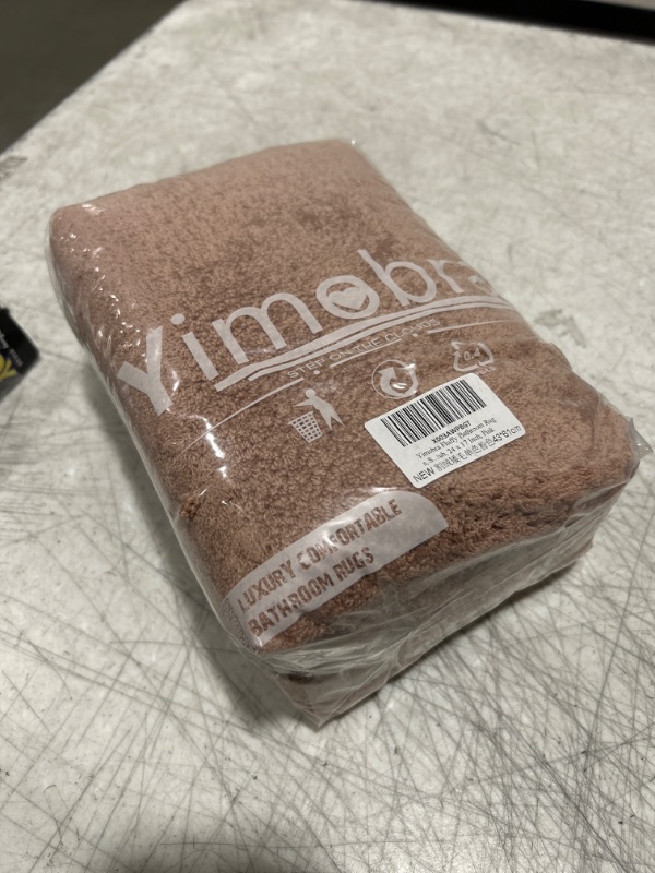 Photo 2 of Yimobra Bathroom Rugs Mat, Extra Soft Comfortable Bath Rugs, Non-Slip, Water Absorbent and Thick Bathroom Floor Mats, Machine Washine, Shaggy Rugs for Shower Bathtubs, 24"x17", Pure Pink
