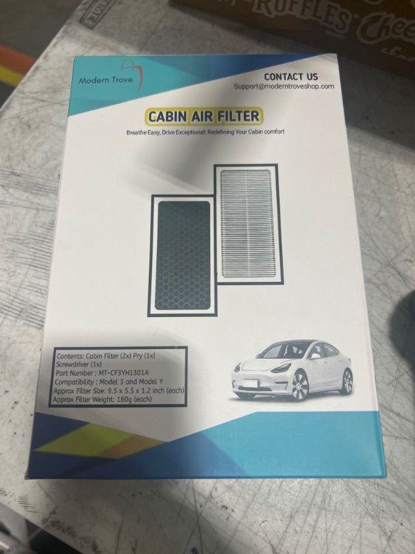 Photo 2 of Cabin Air Filter for Model 3 Model Y, HEPA H13 Grade with Activated Carbon, Car Filter replacement, 2 PC set with tools included