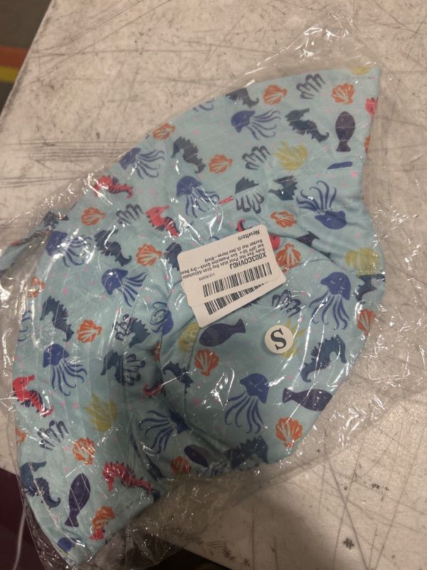 Photo 1 of Baby Sun Hat Print Kids Boy Girls Adjustable hat UPF 50+ Sun Protection Quick-Dry Beach Bucket Hat/ X-SMALL 