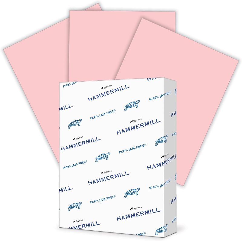 Photo 1 of Hammermill 103382 Recycled Colored Paper, 20Lb, 8-1/2 X 11, Pink, 500 Sheets/Ream