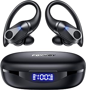 Photo 1 of FOYCOY Wireless Earbuds Bluetooth Headphones 90Hrs Playtime Ear Buds IPX7 Waterproof Sports Earphones Wireless Charging Case & Over-Ear Earhooks for Workout