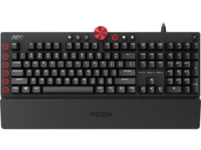 Photo 1 of AOC Agon Tournament-Grade RGB Gaming USB 2.0 Type-a Mechanical Keyboard Cherry MX Blue Switches NKRO Dedicated Macro & Multimedia Buttons Light FX
