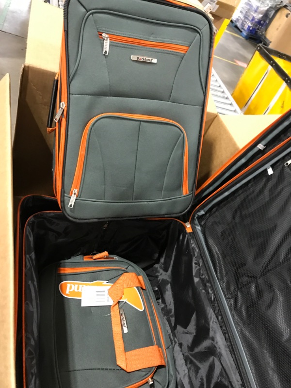 Photo 3 of Rockland Journey Softside Upright Luggage Set, Charcoal, 4-Piece (14/19/24/28) 4-Piece Set (14/19/24/28) Charcoal