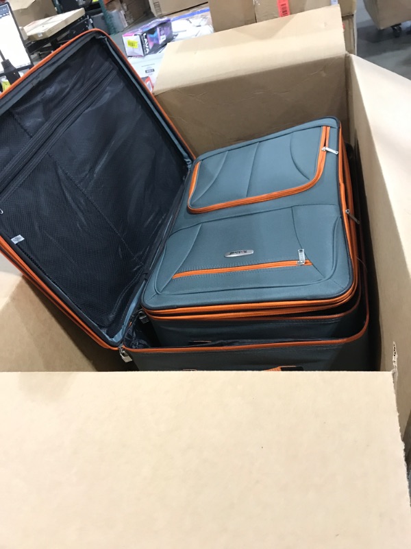 Photo 4 of Rockland Journey Softside Upright Luggage Set, Charcoal, 4-Piece (14/19/24/28) 4-Piece Set (14/19/24/28) Charcoal