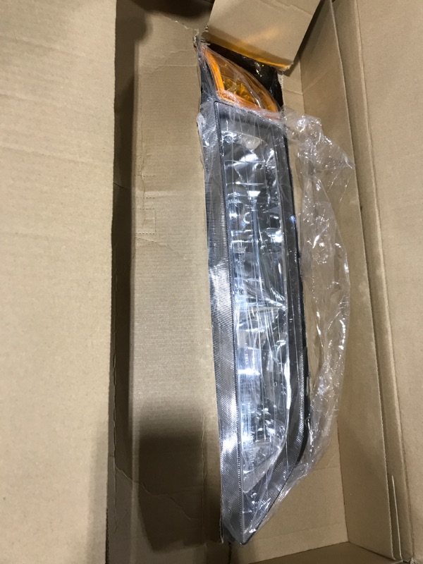 Photo 1 of ADCARLIGHTS 1994 1995 1996 1997 Accord Headlight Assembly for 1994-1997 Honda Accord Clear Lens Chrome Housing with Amber Reflector Headlamp Replacement Left and Right Pair