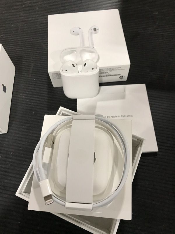 Photo 2 of Apple AirPods (2nd Generation) MV7N2AM/a with Charging Case - Stereo - Wireless - Bluetooth - Earbud - Binaural - in-ear