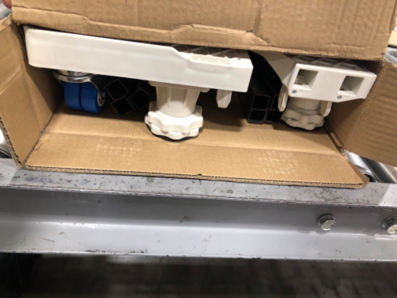 Photo 1 of Washing Machine Stand Base Furniture Dolly Mini Fridge Stand with 8 Strong Feet and 4 Wheels Refrigerator Stand Washer and Dryer pedestal Mobile Roller Dolly Cart with Wheels for Appliance Double-tube