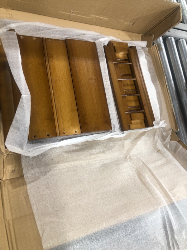 Photo 1 of COPREE Bamboo Side Table 2-Tier Bedside Couch Sofa Chair side End Table with Drawer Multipurpose Home Furniture B- Rectangle