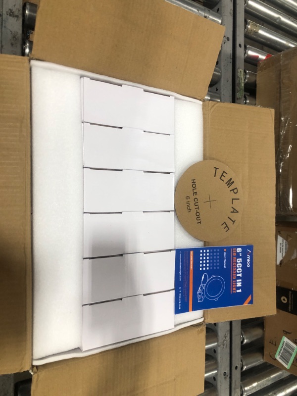 Photo 1 of Amico 24 Pack 6 Inch 5CCT Ultra-Thin LED Recessed Ceiling Light with Junction Box, 2700K/3000K/3500K/4000K/5000K Selectable, 1050LM Brightness, Dimmable Canless Wafer Downlight, 12W Eqv 110W-ETL&FCC