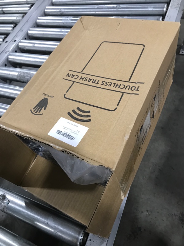 Photo 1 of 2.6 Gallon Touchless Bathroom Trash Can, Slim Smart Garbage Can with Motion Sensor, White Waterproof
