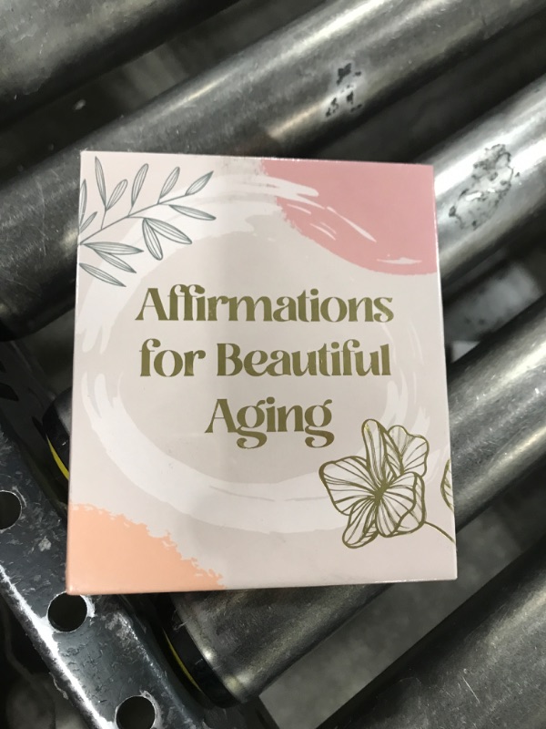 Photo 2 of Affirmation Cards for Beautiful Aging - 52 Positive Affirmations for Elderly Women and Men - Feel at Peace About Your Age - Gold Cards + Ebony Wood Stand + Instruction Manual - by Omphoria