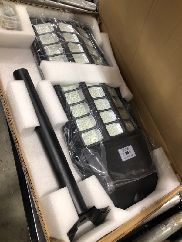 Photo 1 of Adewalk 5000W Solar Street Light, Upgrade Solar Outdoor Light with Thickened Shell, Solar Lights Outdoor Waterproof with Motion Sensor and Remote Control for Parking Lot, Countryside and Suburbs 5000W1PACK