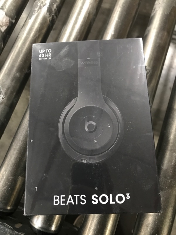 Photo 1 of Beats Solo3 Wireless On-Ear Headphones - Apple W1 Headphone Chip, Class 1 Bluetooth, 40 Hours of Listening Time, Built-in Microphone - Black SEALED UNOPENED 