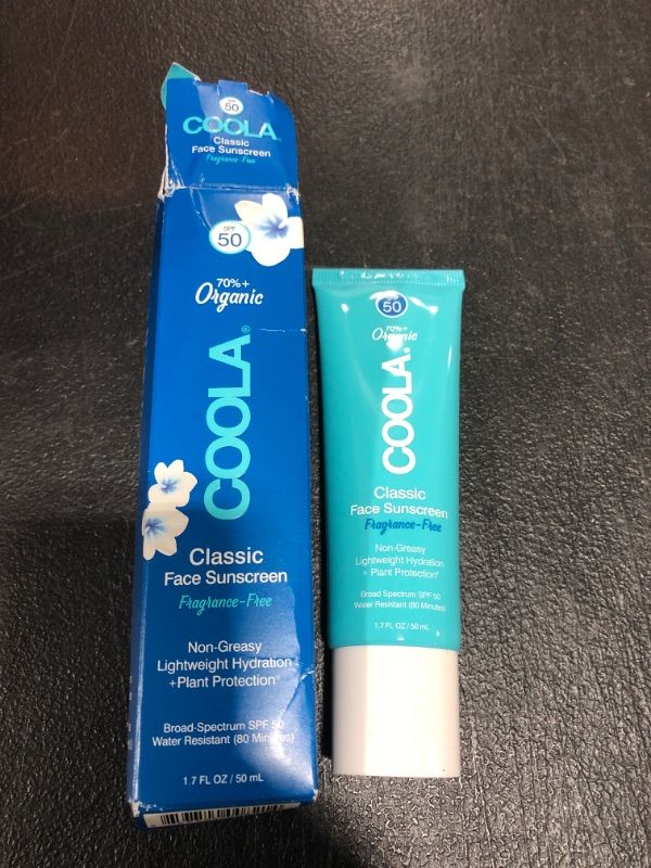 Photo 2 of COOLA Organic Face Sunscreen SPF 50 Sunblock Lotion, Dermatologist Tested Skin Care for Daily Protection, Vegan and Gluten Free, 1.7 Fl Oz Fragrance Free