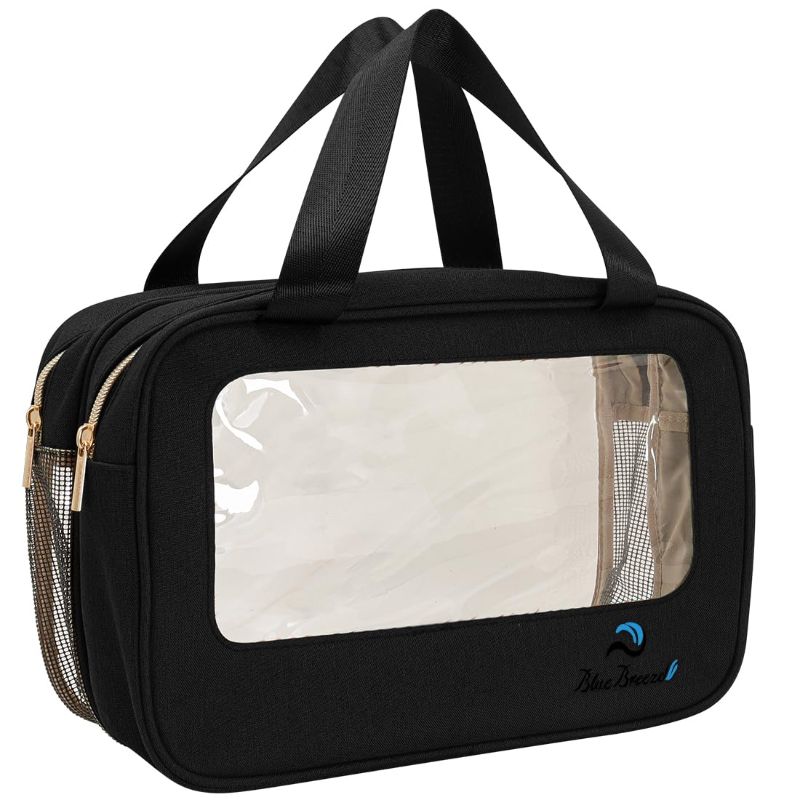 Photo 1 of Clear Travel Makeup Bag For Women,Toiletry Bag Cosmetic Travel bag Organizer For Accessories,Waterproof Toiletries Bag For Travel Black Clear Style