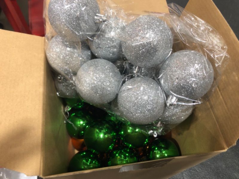 Photo 2 of 36 Pcs St. Patrick's Day Ball Ornaments 2.4 Inch Shiny Balls Glitter Christmas Tree Pendants Baubles Balls St. Patrick's Decorations for Tree Wreath