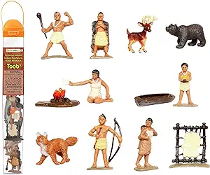 Photo 1 of 12 Pcs Native American Figurines Powhatan Indians Mini People Figurines Architectural Painted People Figures People Plastic Miniature Figurines Sand Tray Miniatures Toy for Miniature Scenes