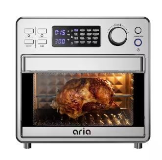 Photo 1 of 16 qt. Air Fryer Oven Ariawave Mini Stainless Steel with Rotating Rotisserie
