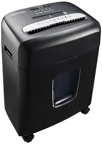 Photo 1 of Amazon Basics Micro Cut Paper Shredder, CD, and Credit Card Shredder, 8 Sheet (New Model), Black
