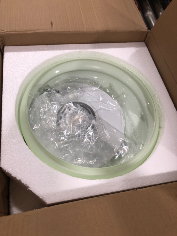 Photo 1 of KCO Lighting Mid Century Modern LED Flush Mount Ceiling Light Mint Green Glass Hallway Ceiling Light Nordic Vintage Round Semi Flush Ceiling Light Fixture for Bathroom Porch