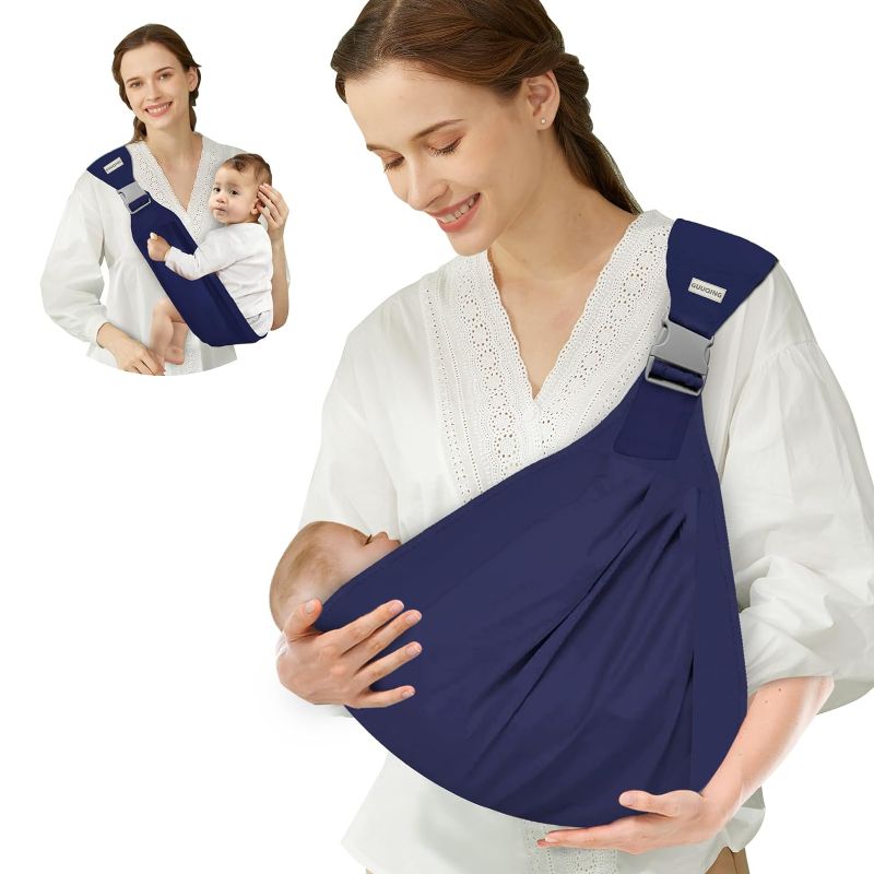 Photo 1 of Adjustable Baby Carrier for Newborn, Lightweight Baby Carrier, One Shoulder Baby Carrier for Toddler Up to 45lbs (Dark Blue)
