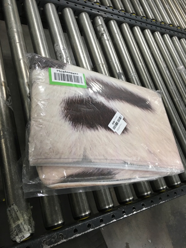 Photo 1 of Cowhide Rug for Living Room,Cow Print Long Runner Rug for Hallway,Brown Cow Fur Print Western,Farmhouse Area Rug Non-Slip Floor Carpet for Bedroom Indoor Entrance Door Mat Washable Kitchen Rug