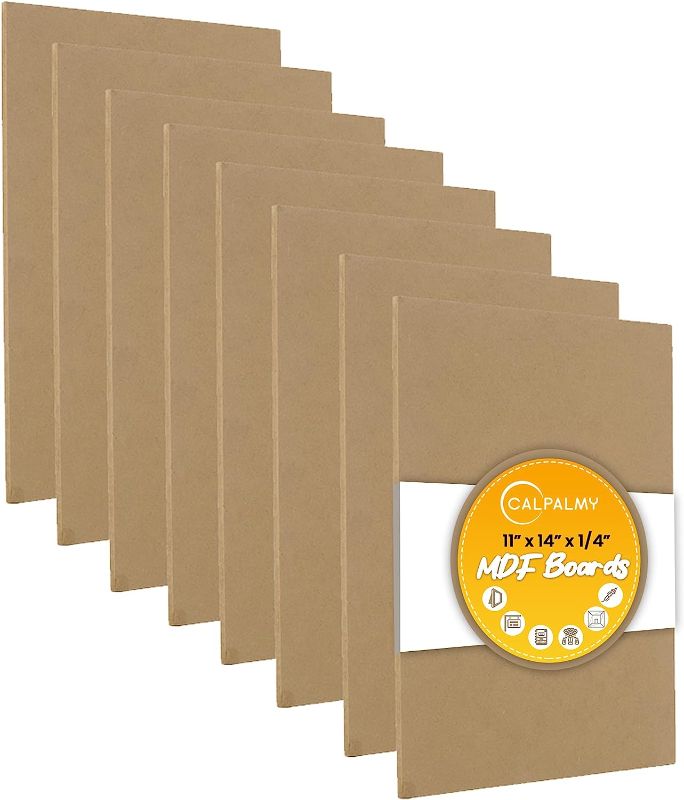 Photo 1 of (8-Pack) CalPalmy 11” x 14” MDF Boards - 1/4” Thick Boards for Carpentry, Interior Design, Hobby Crafts, and More - with Smooth, Unfinished Sides and Sanded Edges
