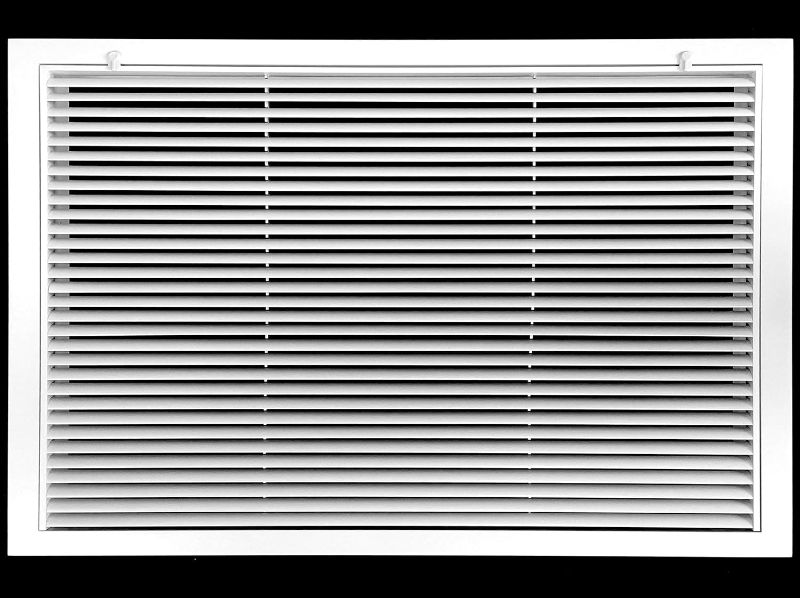 Photo 1 of 30" X 20" Aluminum Return Filter Grille - Easy Airflow - Linear Bar Grilles [Outer Dimensions: 31.75w X 21.75h]
