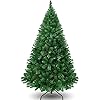 Photo 1 of 6 ft Premium Spruce Artificial Christmas Tree with 918 Branch Tips, Artificial Full Xmas Tree with Foldable Metal Stand, Easy Setup Hinged Artificial Tree for Holiday, Party, Home Decoration, Green