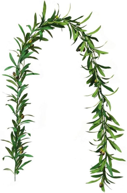 Photo 1 of  Artificial Olive Leaf Vines Olive Branch Greenery Garland for Front Door Wedding Wall Home Decor
