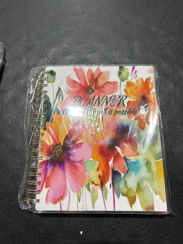 Photo 2 of Arundhati Large PVC Undated Daily Planner 9.8x8.5", 18 Months Daily Weekly Monthly Planner Yearly Agenda,294 Pcs Planners 2024-2025 for Women and Men, Monthly Tabs, Bookmark, Notes Sets, Double Folder Blossom