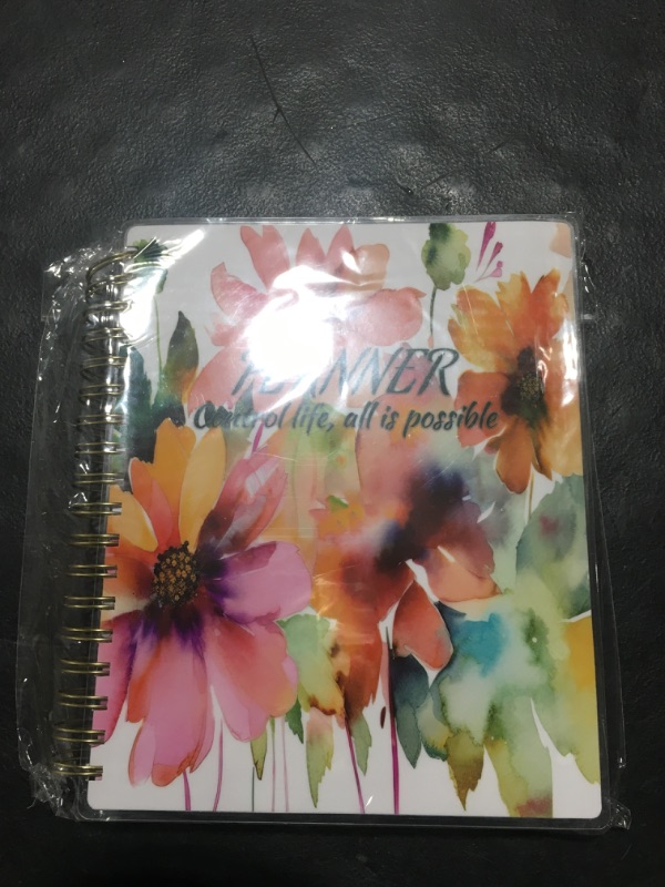 Photo 2 of Arundhati Large PVC Undated Daily Planner 9.8x8.5", 18 Months Daily Weekly Monthly Planner Yearly Agenda,294 Pcs Planners 2024-2025 for Women and Men, Monthly Tabs, Bookmark, Notes Sets, Double Folder Blossom