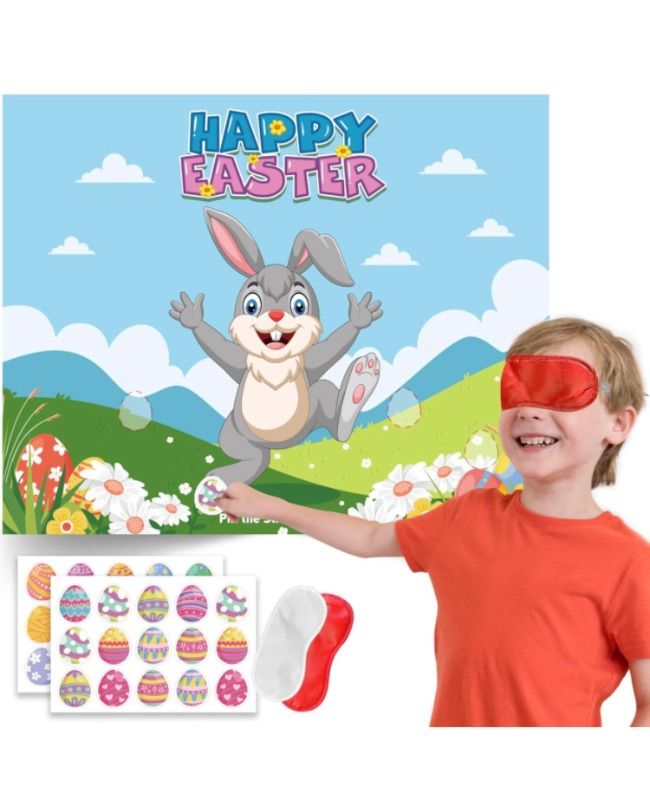 Photo 1 of Easter Games for Kids Pin The Easter Egg on The Bunny, Easter Party Games Easter Activities Easter Egg Hunt Game for Kids